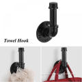 4-Piece Iron Pipe Bathroom Towel Holder for Wall